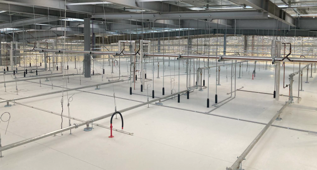 the roof space of an industrial distribution centre for Coles Supermarkets